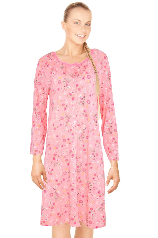 JEFFRICO Womens Long Sleeve Nightgowns Sleepwear Soft Pajama Dress Nightshirts
