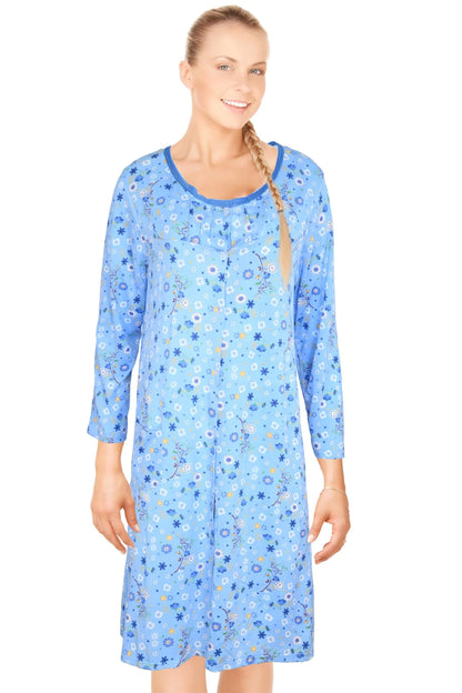 JEFFRICO Womens Long Sleeve Nightgowns Sleepwear Soft Pajama Dress Nightshirts