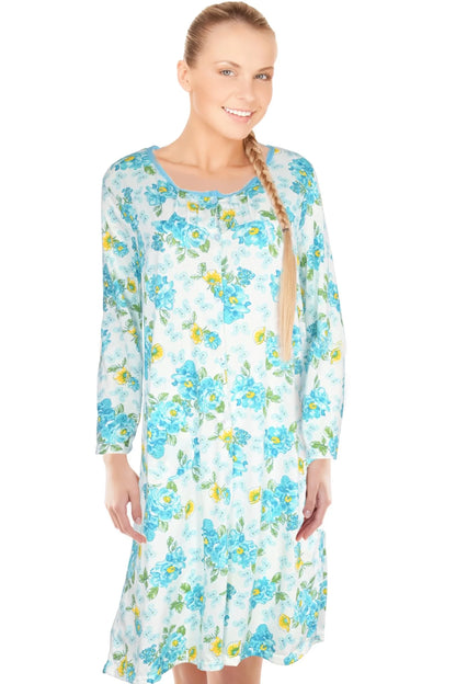 JEFFRICO Womens Long Sleeve Nightgowns Sleepwear Soft Pajama Dress Nightshirts