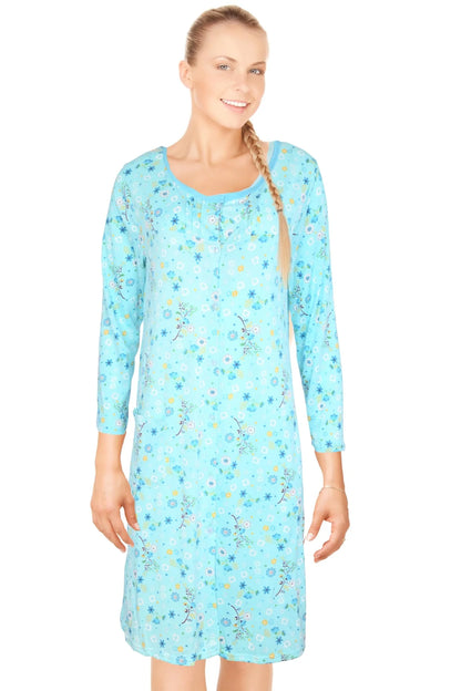 JEFFRICO Womens Long Sleeve Nightgowns Sleepwear Soft Pajama Dress Nightshirts