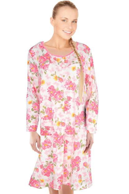 JEFFRICO Womens Long Sleeve Nightgowns Sleepwear Soft Pajama Dress Nightshirts