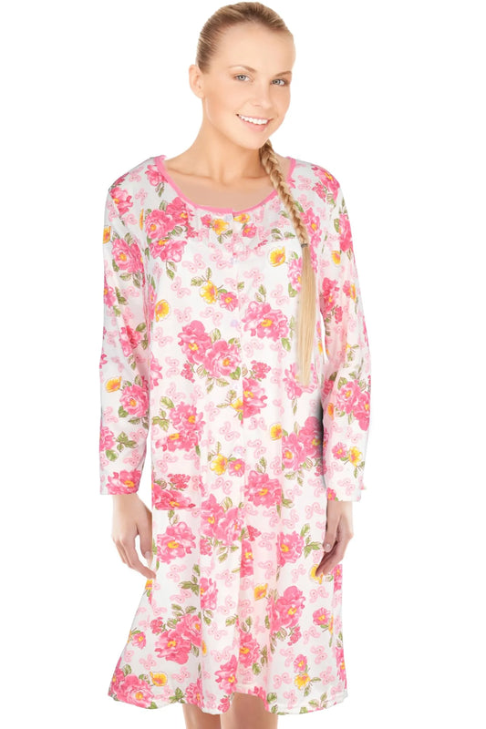 JEFFRICO Womens Long Sleeve Nightgowns Sleepwear Soft Pajama Dress Nightshirts
