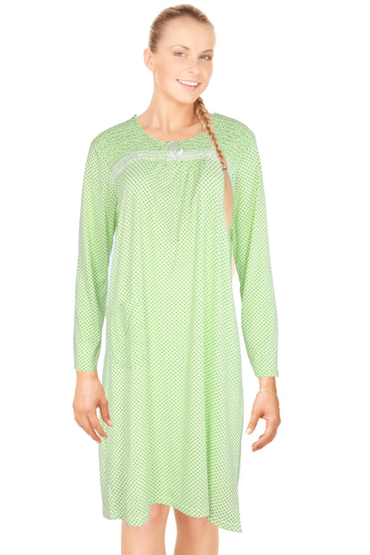 JEFFRICO Womens Long Sleeve Nightgowns Sleepwear Soft Pajama Dress Nightshirts