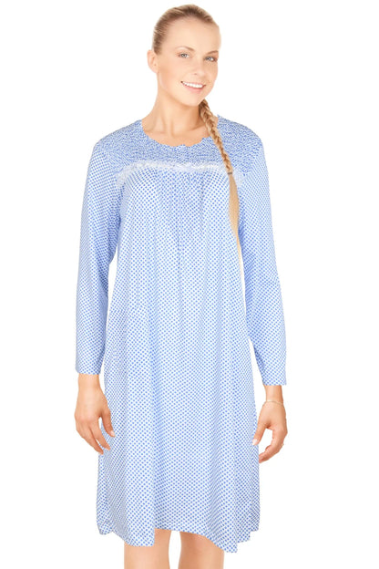 JEFFRICO Womens Long Sleeve Nightgowns Sleepwear Soft Pajama Dress Nightshirts