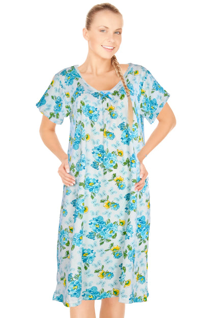 JEFFRICO Womens Nightgowns Short Sleeve Sleepwear Soft Pajama Dress Nightshirts