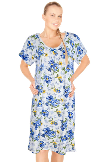 JEFFRICO Womens Nightgowns Short Sleeve Sleepwear Soft Pajama Dress Nightshirts