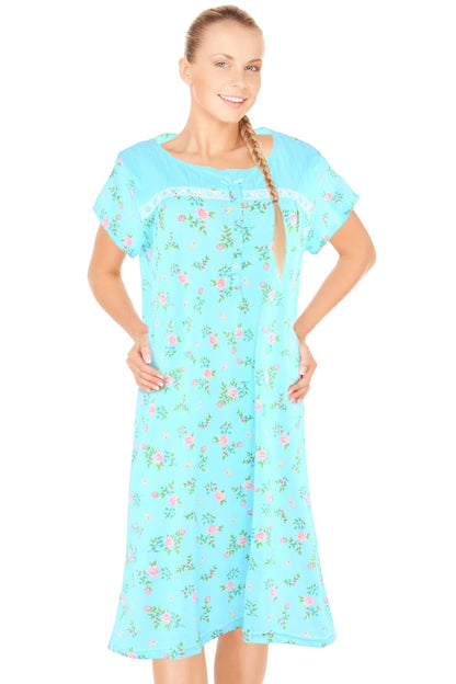 JEFFRICO Womens Short Sleeve Nightgowns Sleepwear Soft Pajama Dress Nightshirts