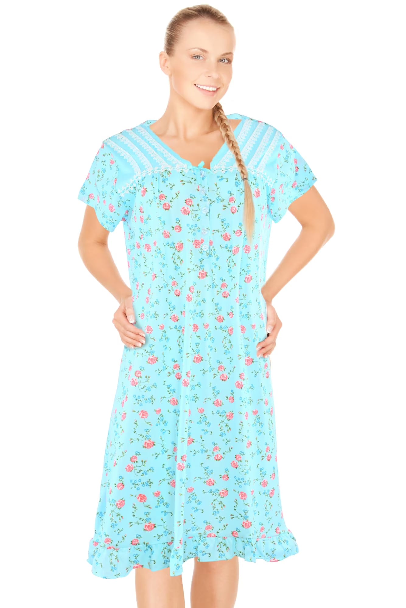 JEFFRICO Womens Nightgowns Sleepwear Soft Pajama Dress Nightshirts