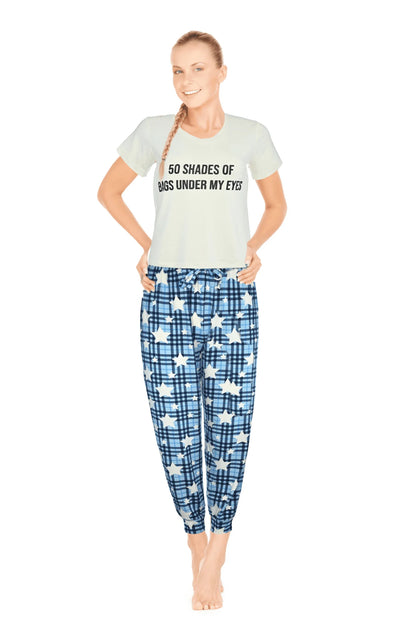 JEFFRICO Womens Pajamas For Women V-Neck Short Sleeve 2 Piece Pajamas Set Sleepwear Soft Pajamas