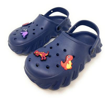 JEFFRICO Boys Clogs with Charms Lightweight Slip On Garden Shoes for Boys Comfort Clogs