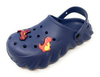 JEFFRICO Boys Clogs with Charms Lightweight Slip On Garden Shoes for Boys Comfort Clogs