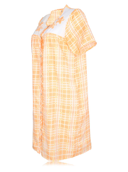 JEFFRICO House Dresses for Women with Pockets - Lightweight Breathable Short Sleeve Muumuu & Nightgowns - Snap Front Housecoat and Dusters for Women