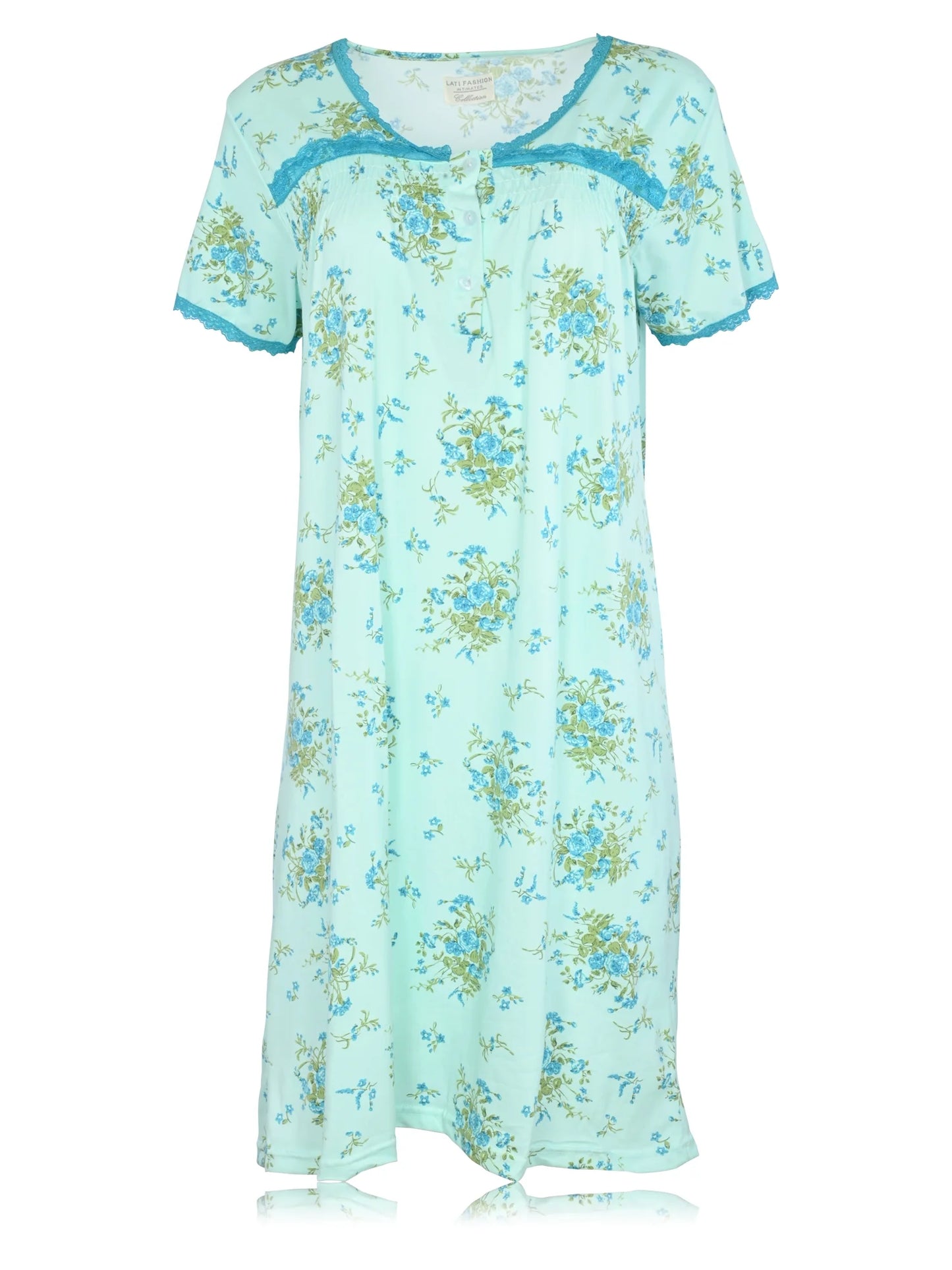 JEFFRICO Womens Nightgowns Short Sleeve Sleepwear Soft Pajama Dress Nightshirts