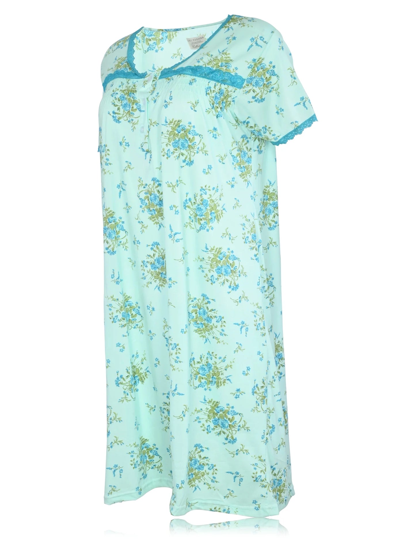 JEFFRICO Womens Nightgowns Short Sleeve Sleepwear Soft Pajama Dress Nightshirts