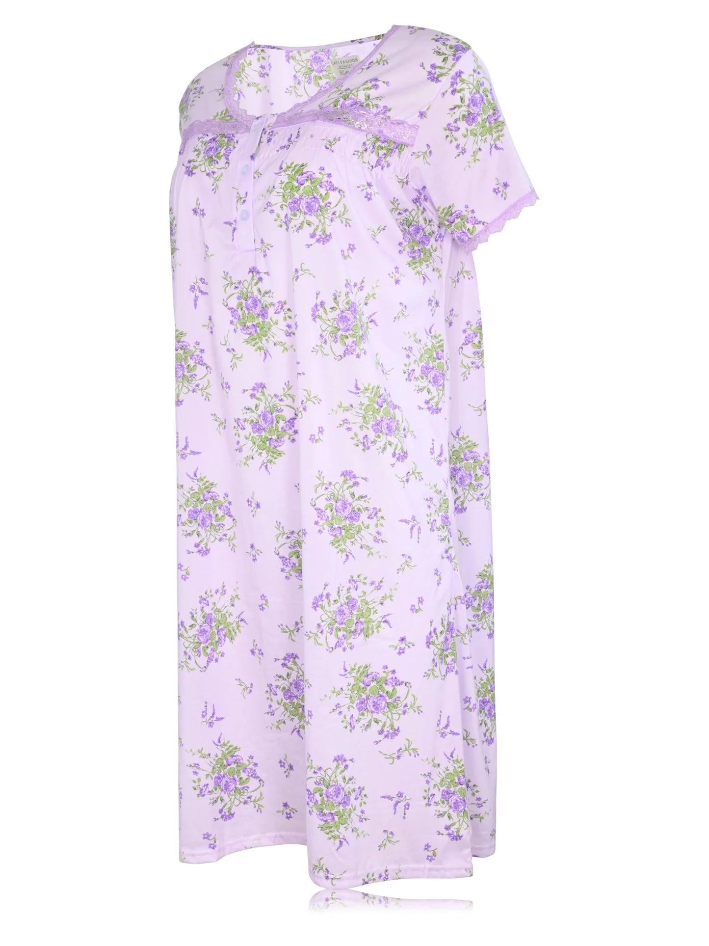 JEFFRICO Womens Nightgowns Short Sleeve Sleepwear Soft Pajama Dress Nightshirts