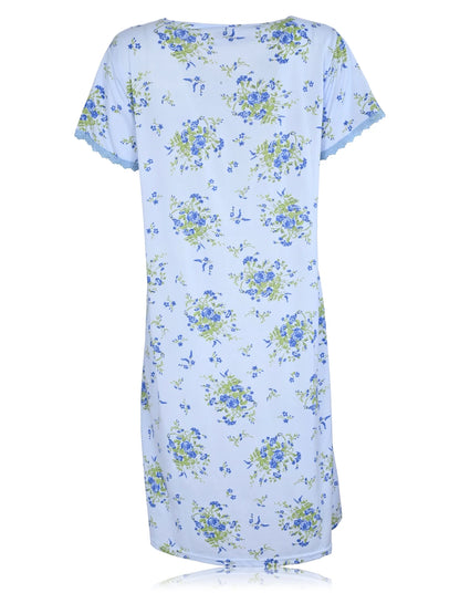 JEFFRICO Womens Nightgowns Short Sleeve Sleepwear Soft Pajama Dress Nightshirts