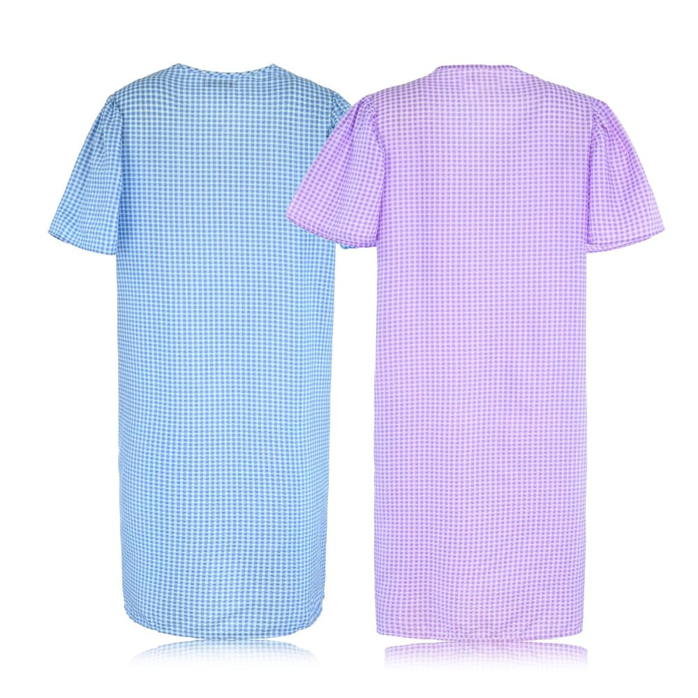 JEFFRICO 2 Pack House Dresses for Women with Pockets - Lightweight Breathable Short Sleeve Muumuu & Nightgowns - Women's Dusters
