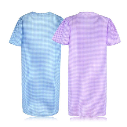 JEFFRICO 2 Pack House Dresses for Women with Pockets - Lightweight Breathable Short Sleeve Muumuu & Nightgowns - Women's Dusters
