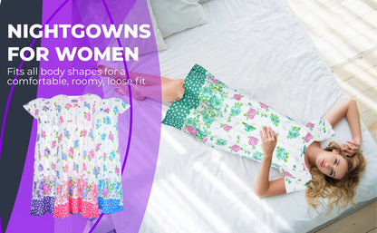 JEFFRICO Womens Nightgowns Sleepwear Soft Pajama Dress Nightshirts