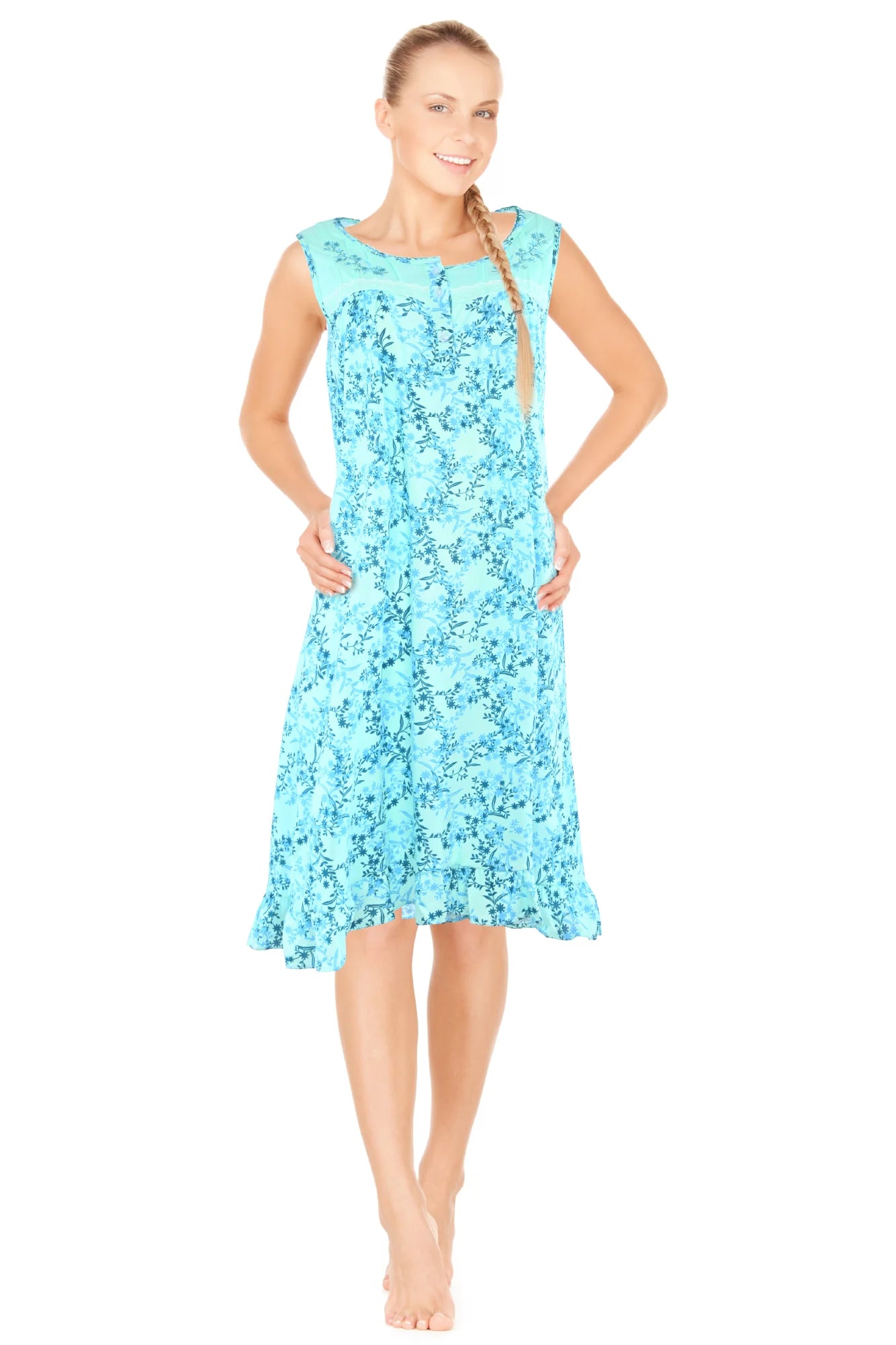 JEFFRICO Womens Sleeveless Nightgowns Sleepwear Soft Pajama Dress Nightshirts