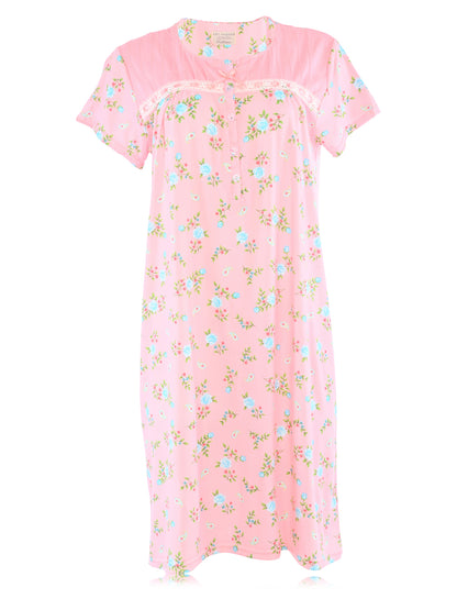 JEFFRICO Womens Short Sleeve Nightgowns Sleepwear Soft Pajama Dress Nightshirts