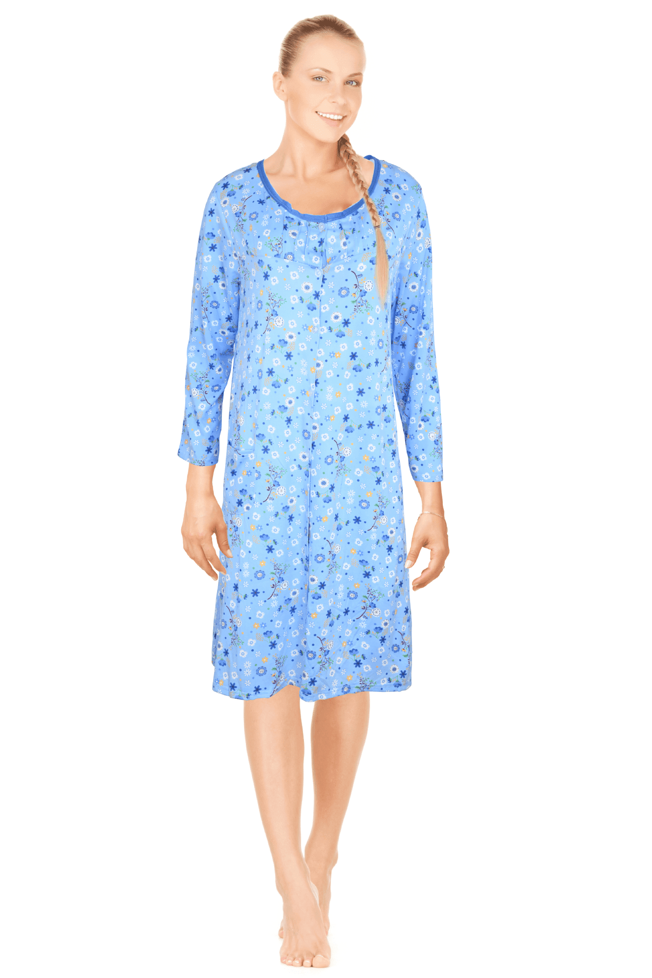 JEFFRICO Womens Long Sleeve Nightgowns Sleepwear Soft Pajama Dress Nightshirts