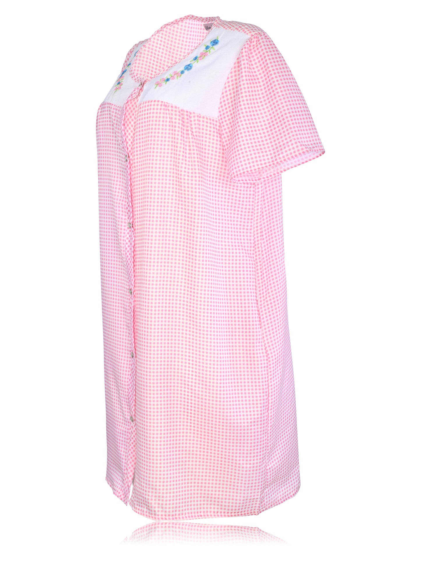 JEFFRICO House Dresses for Women with Pockets - Lightweight Breathable Short Sleeve Muumuu & Nightgowns - Snap Front Housecoat and Dusters for Women