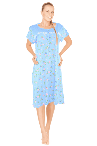 JEFFRICO Womens Short Sleeve Nightgowns Sleepwear Soft Pajama Dress Nightshirts
