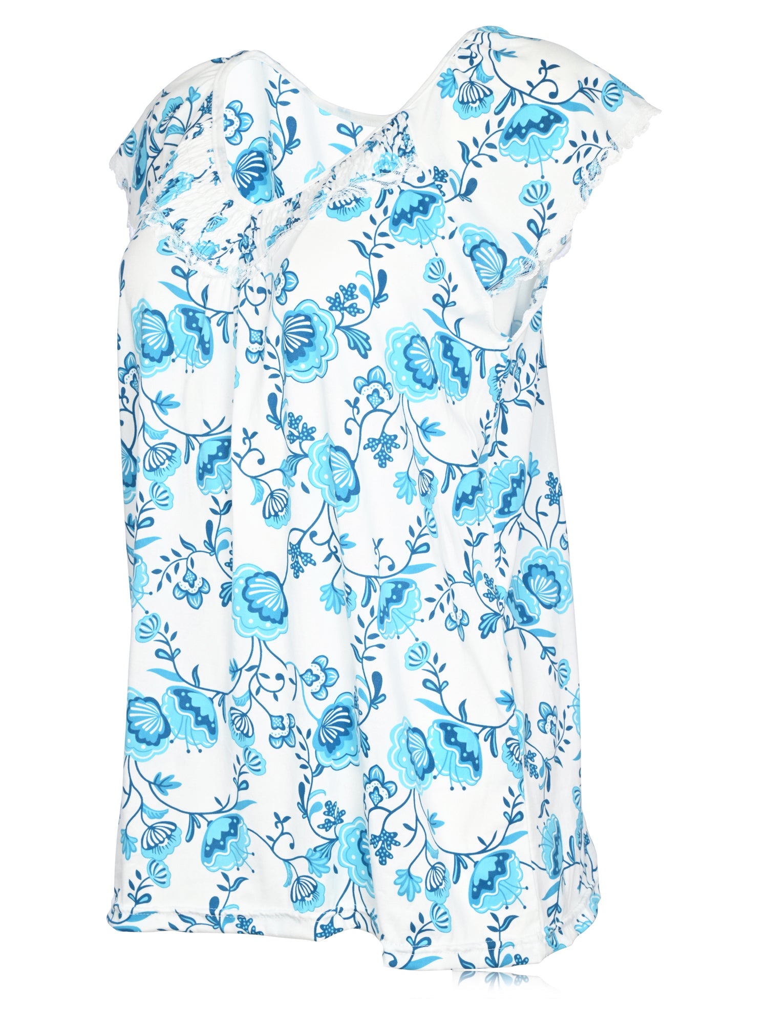 Set Notte Top E Pantaloni Capri Pigiama Donna JEFFRICO Set 2 Pezzi Capri - Top Manica Corta E Pantaloni Con Fantasia Floreale Ceccarelli Filippo - Foto 5