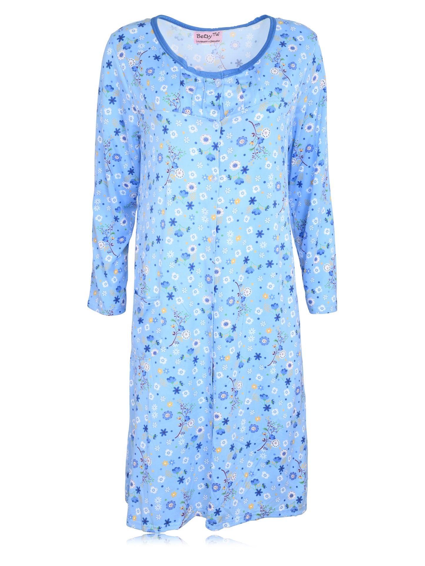 JEFFRICO Womens Long Sleeve Nightgowns Sleepwear Soft Pajama Dress Nightshirts