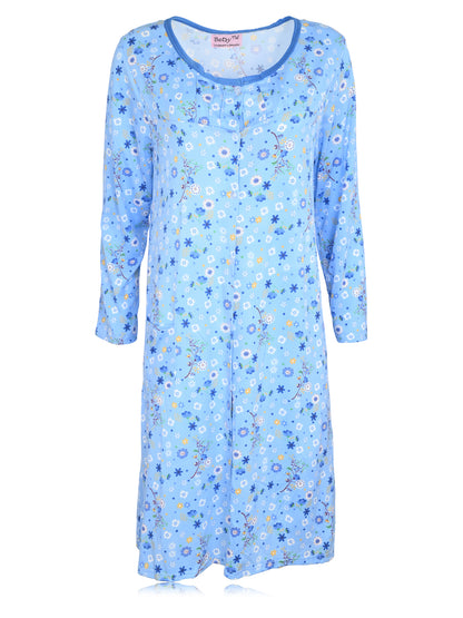 JEFFRICO Womens Long Sleeve Nightgowns Sleepwear Soft Pajama Dress Nightshirts