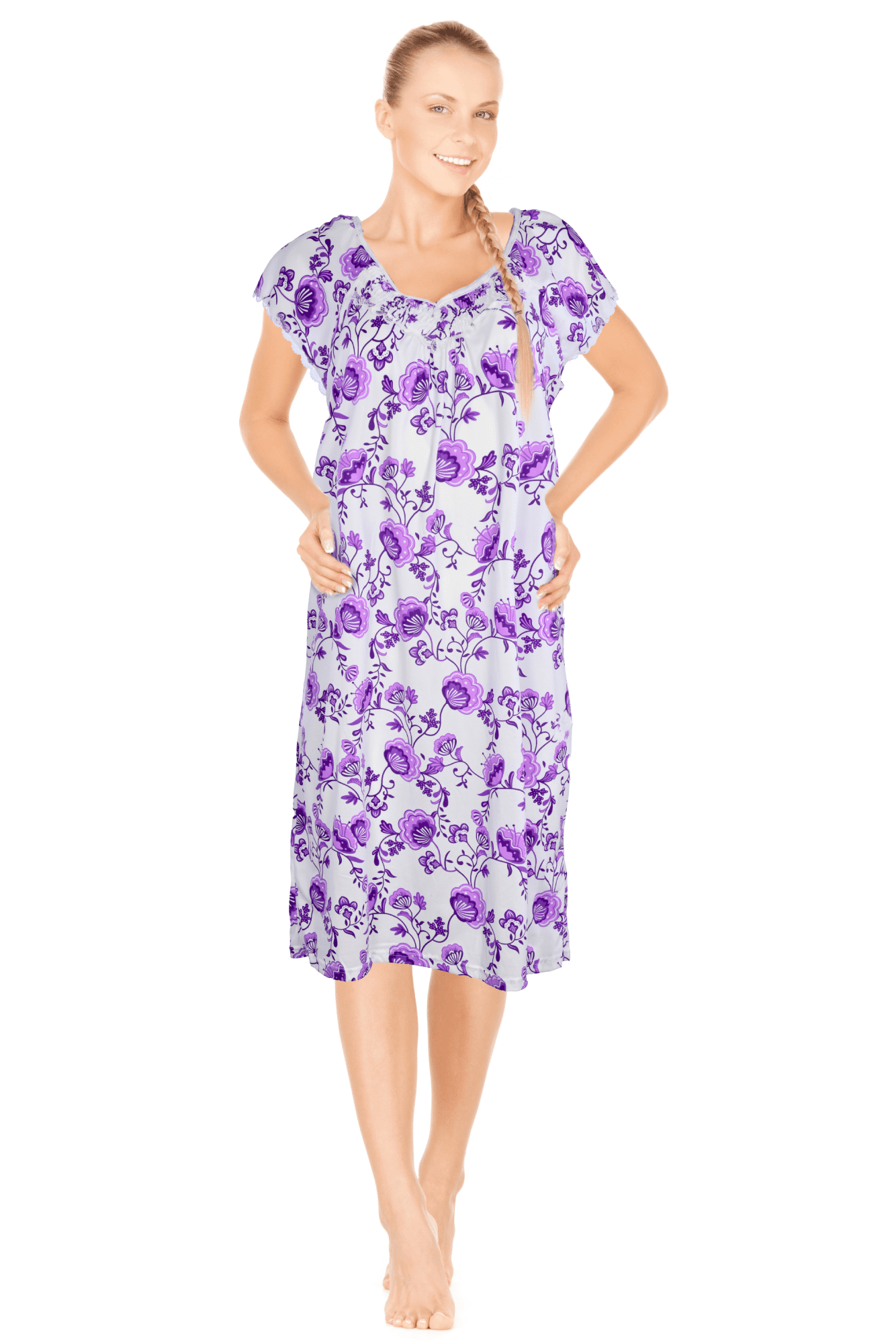 JEFFRICO Womens Nightgowns Sleepwear Soft Pajama Dress Nightshirts