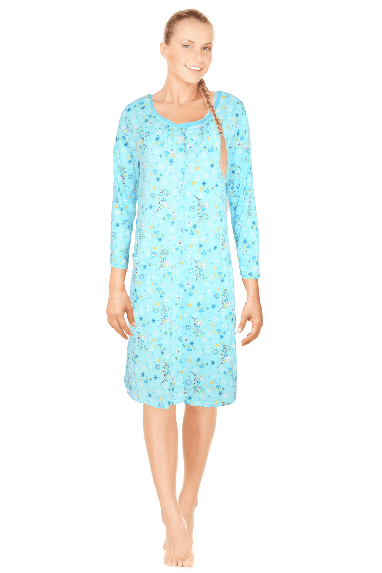 JEFFRICO Womens Long Sleeve Nightgowns Sleepwear Soft Pajama Dress Nightshirts