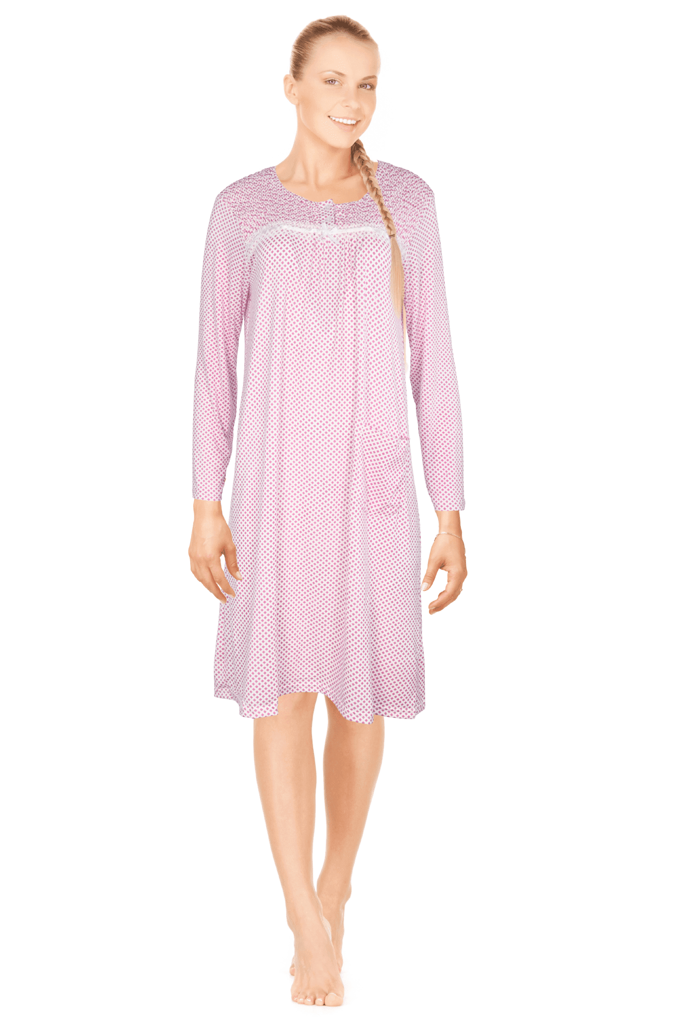 JEFFRICO Womens Long Sleeve Nightgowns Sleepwear Soft Pajama Dress Nightshirts