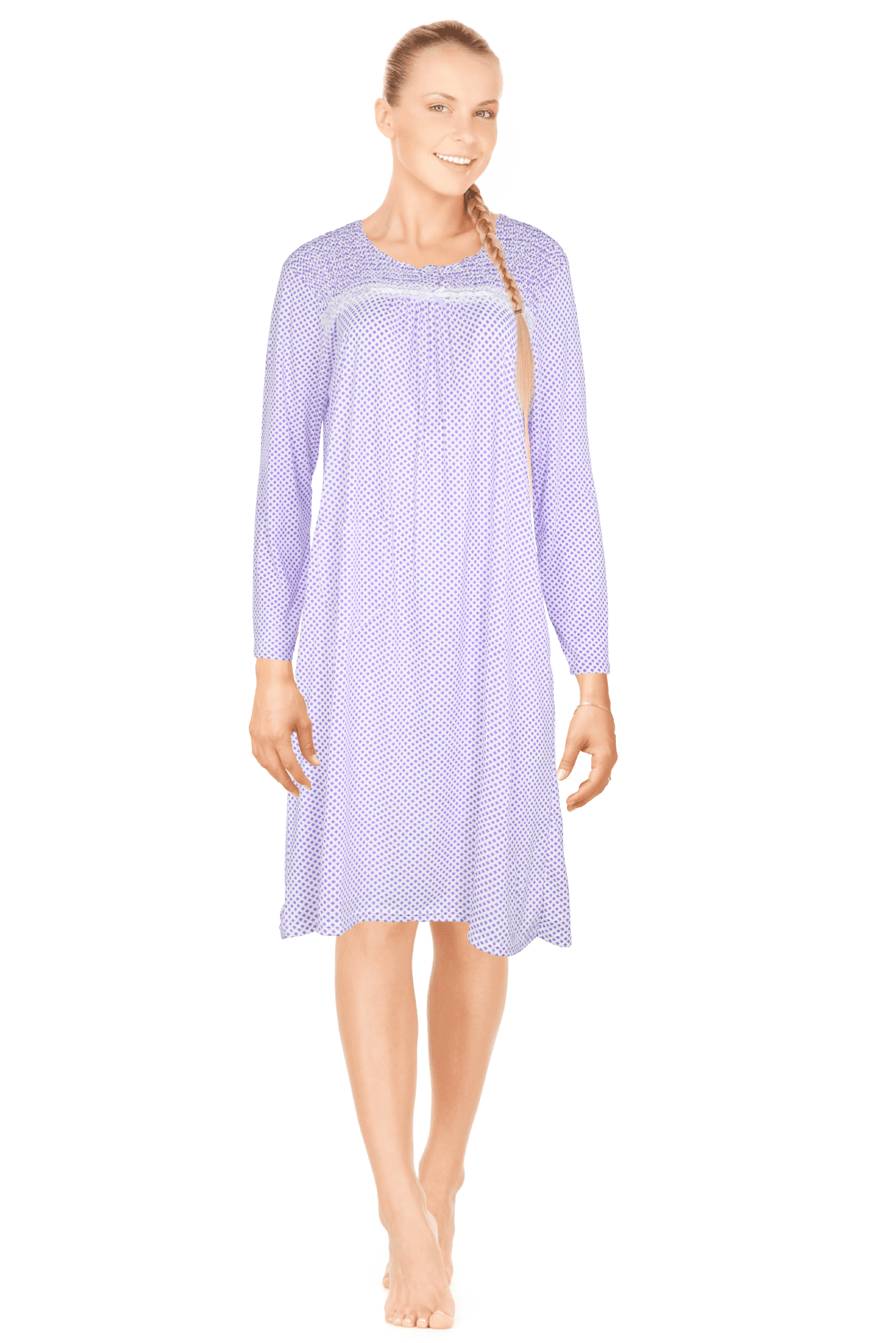 JEFFRICO Womens Long Sleeve Nightgowns Sleepwear Soft Pajama Dress Nightshirts