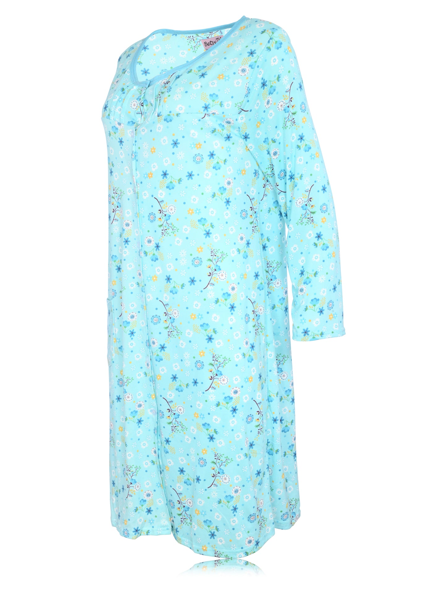 JEFFRICO Womens Long Sleeve Nightgowns Sleepwear Soft Pajama Dress Nightshirts