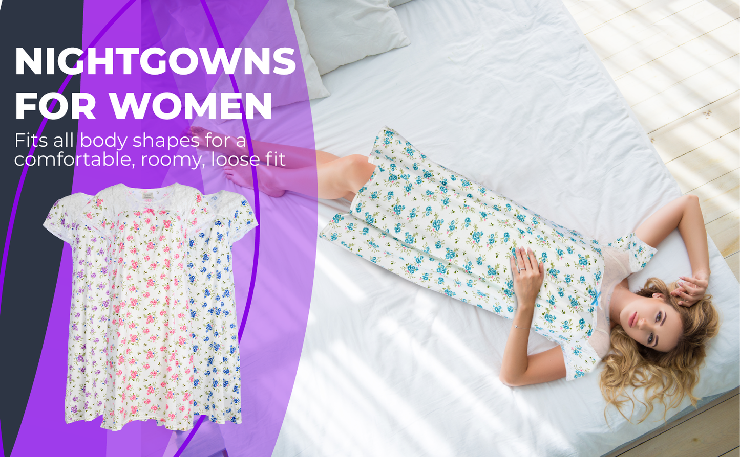 JEFFRICO Womens Nightgowns Sleepwear Soft Pajama Dress Nightshirts
