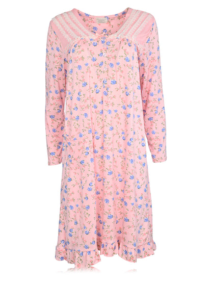 JEFFRICO Womens Long Sleeve Nightgowns Sleepwear Soft Pajama Dress Nightshirts