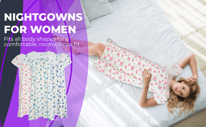 JEFFRICO Womens Nightgowns Sleepwear Soft Pajama Dress Nightshirts