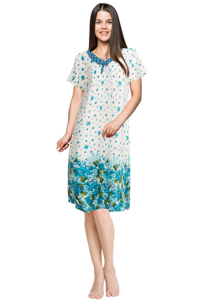 JEFFRICO Womens Nightgowns Short Sleeve Sleepwear Soft Pajama Dress Nightshirts