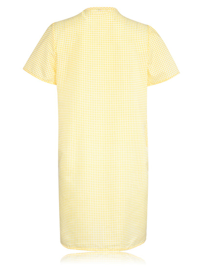JEFFRICO House Dresses for Women with Pockets - Lightweight Breathable Short Sleeve Muumuu & Nightgowns - Snap Front Housecoat and Dusters for Women