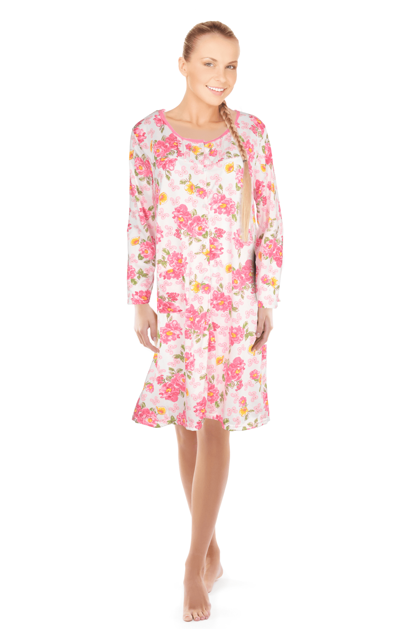 JEFFRICO Womens Long Sleeve Nightgowns Sleepwear Soft Pajama Dress Nightshirts