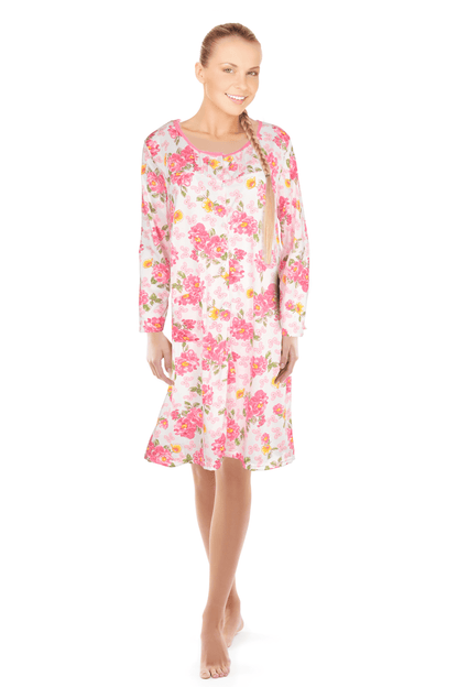 JEFFRICO Womens Long Sleeve Nightgowns Sleepwear Soft Pajama Dress Nightshirts