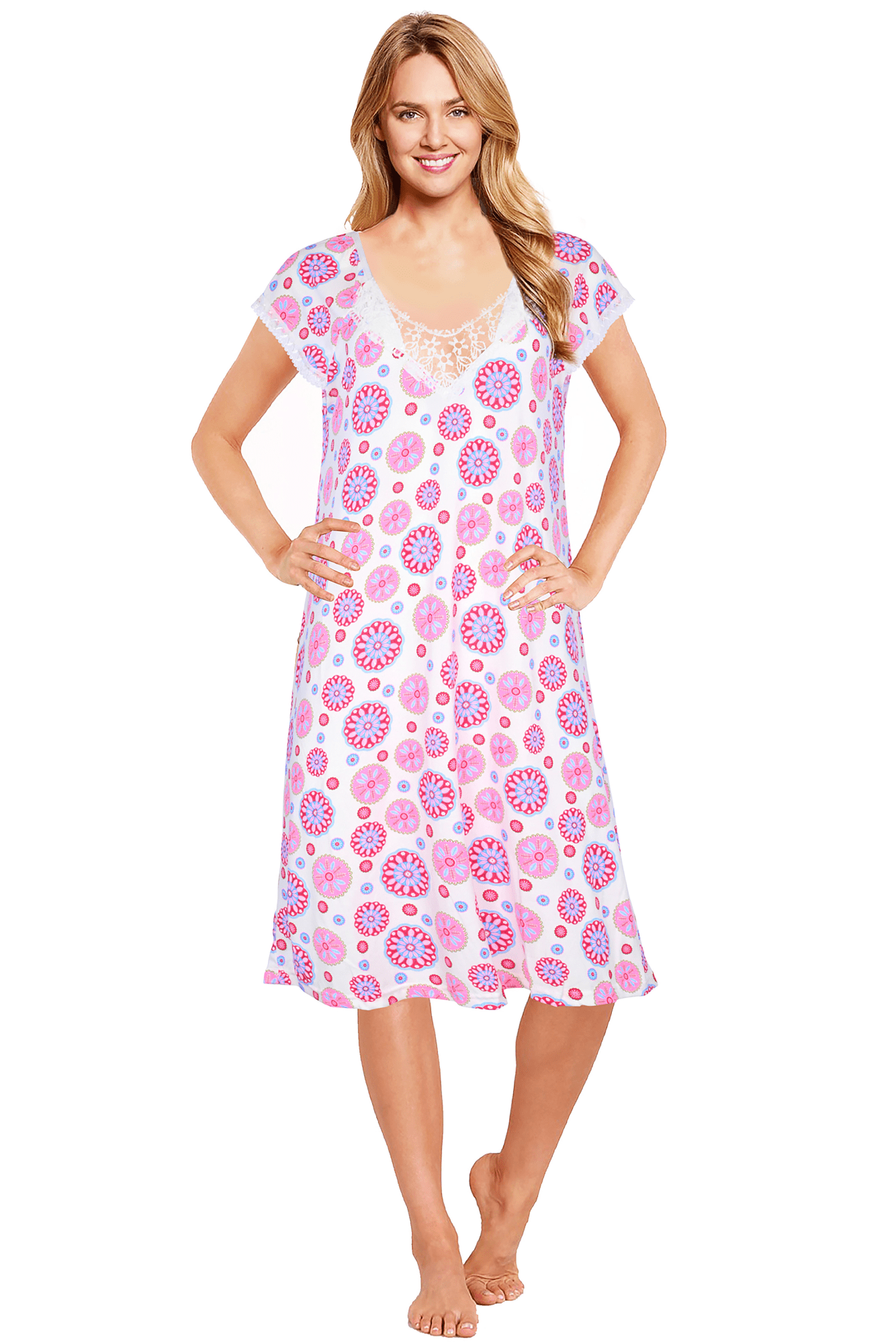 JEFFRICO Womens Nightgowns Sleepwear Soft Pajama Dress Nightshirts