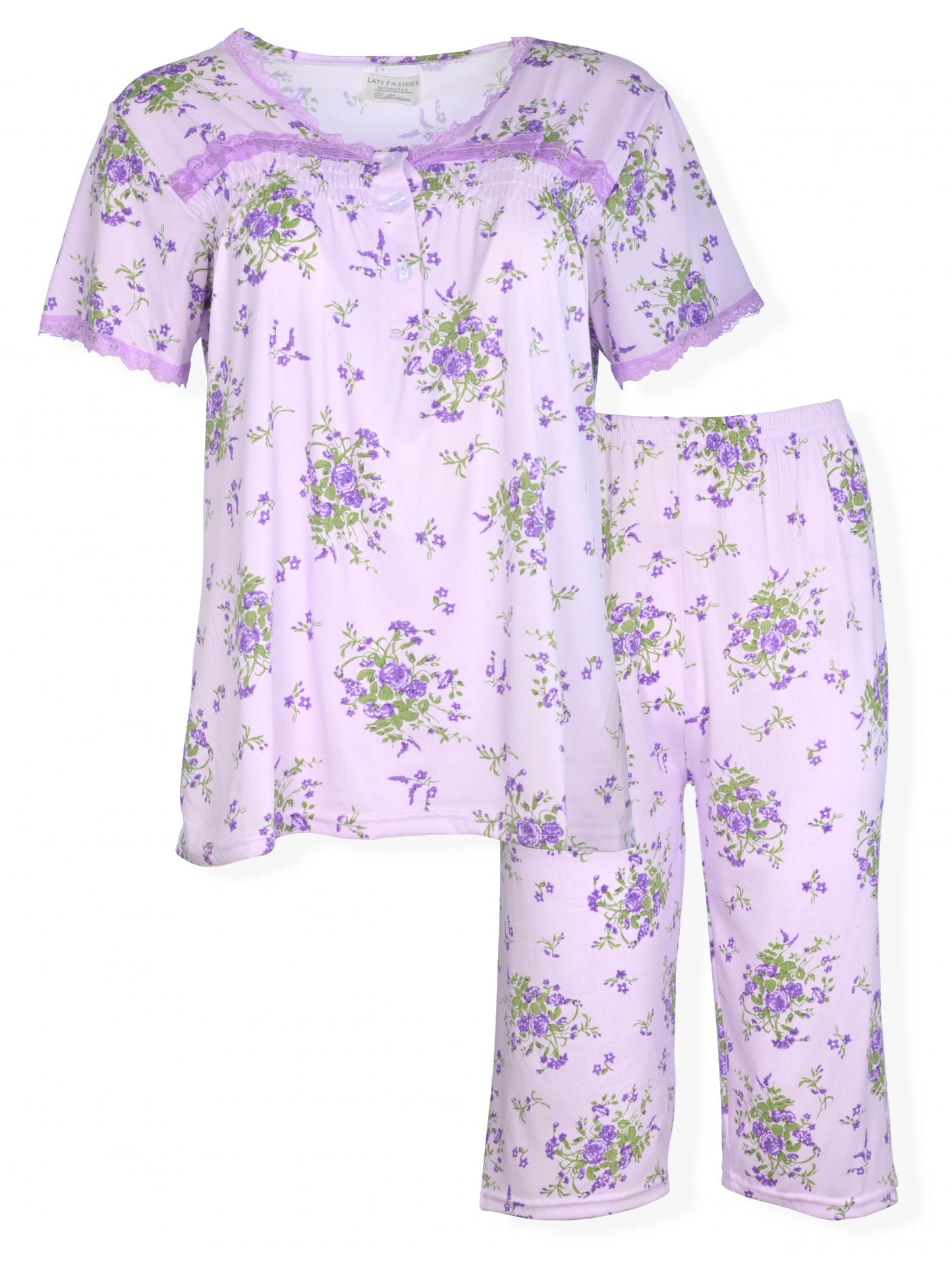 JEFFRICO Womens Pajamas For Women Capri Set Sleepwear Soft Pajamas
