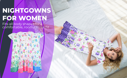 JEFFRICO Womens Nightgowns Sleepwear Soft Pajama Dress Nightshirts