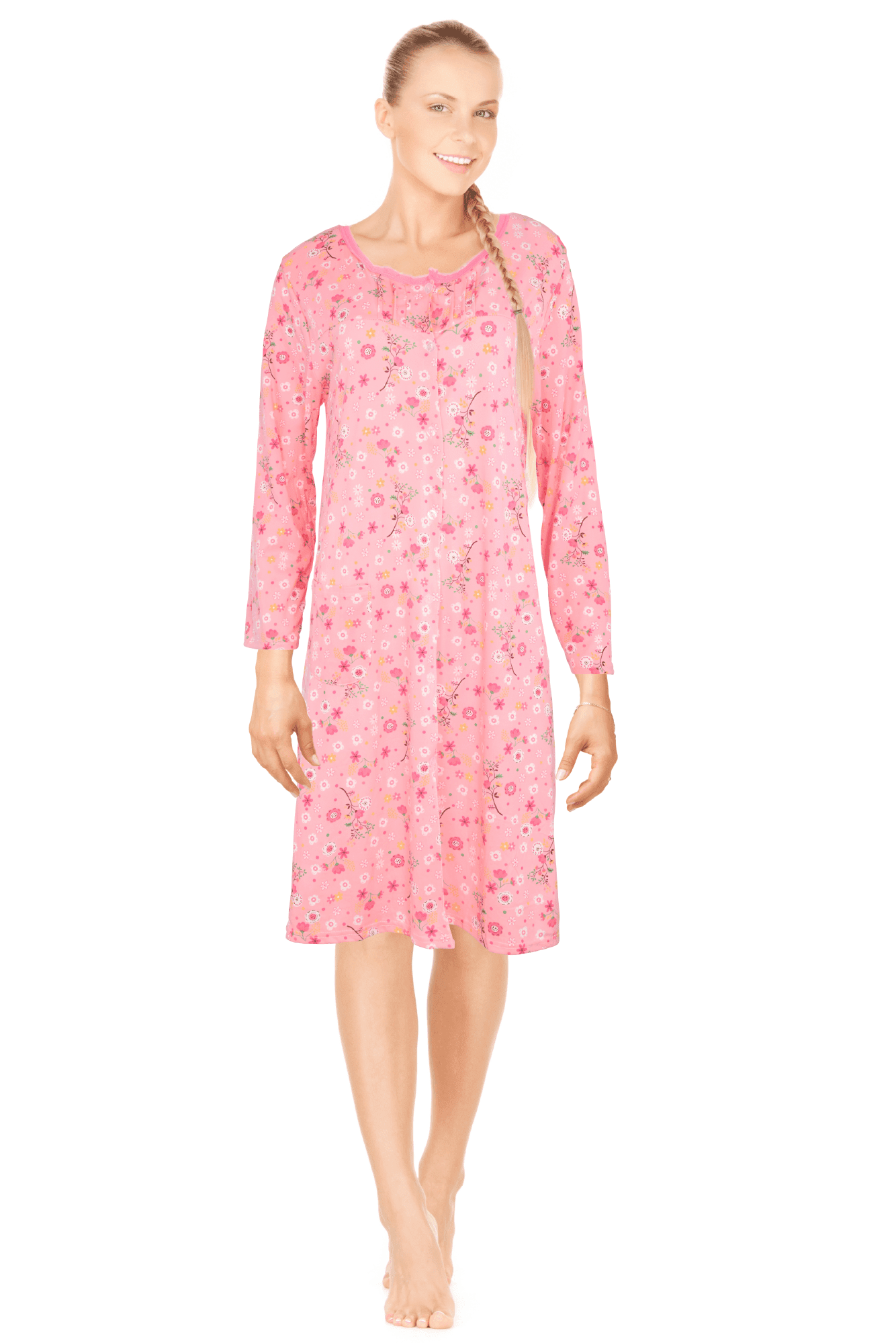 JEFFRICO Womens Long Sleeve Nightgowns Sleepwear Soft Pajama Dress Nightshirts