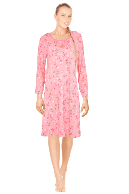 JEFFRICO Womens Long Sleeve Nightgowns Sleepwear Soft Pajama Dress Nightshirts