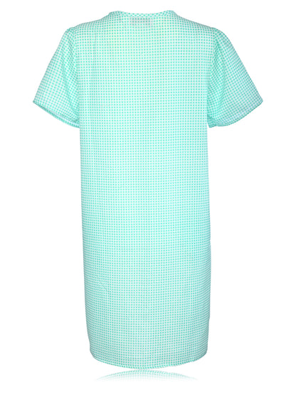 JEFFRICO House Dresses for Women with Pockets - Lightweight Breathable Short Sleeve Muumuu & Nightgowns - Snap Front Housecoat and Dusters for Women