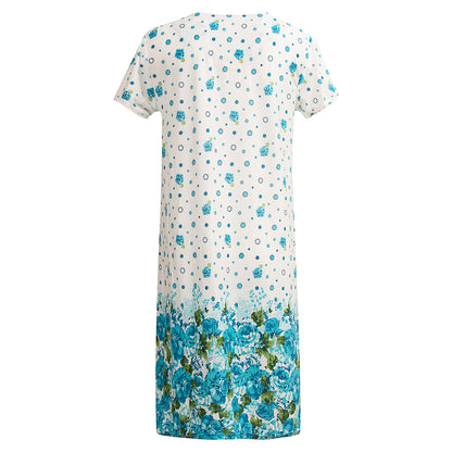 JEFFRICO Womens Nightgowns Short Sleeve Sleepwear Soft Pajama Dress Nightshirts